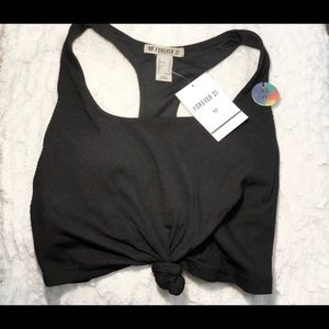 Black Forever 21 Crop Top Sports Bra